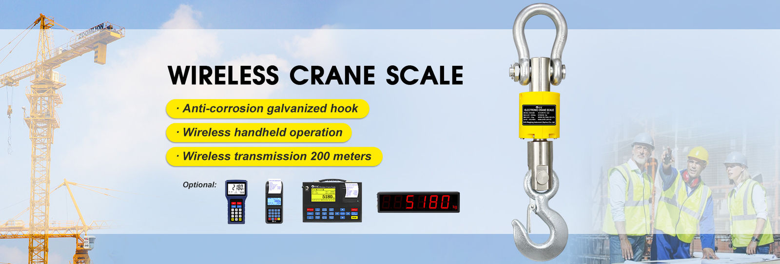 1/2/3t elektronisch Draadloos Wegend Crane Scale Digital Hanging Scale 3 ton