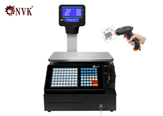 30kg Weegschaal van de het Etiketdruk van de supermarkt de Elektronische Streepjescode met RS232-Interface